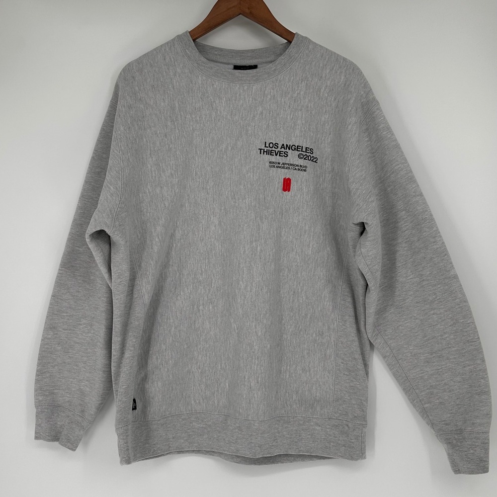 LA 100 Thieves 2022 Crewneck Sweatshirt Mens‎ XL Gray Graphic Fleece COD Cozy